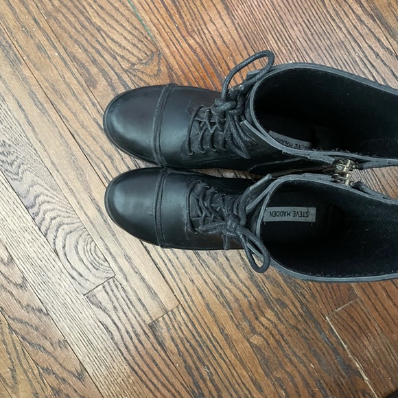 STEVE MADDEN Black Combat Boots - Picture 6 of 8